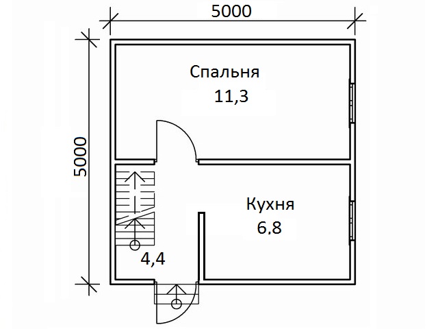 Первый этаж дачного дома Акация-2